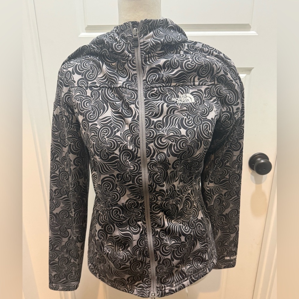North Face. TKA Stretch Full-Zip Hoodie. Black & Gray. Size Small.